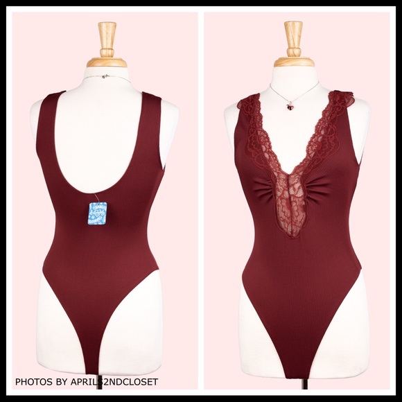 FREE PEOPLE BOHO LACE BODYSUIT CAMI TEE TOP A3C - Picture 3 of 16